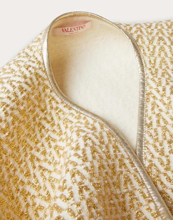 Poncho Optical Valentino In Misto Lana E Lurex