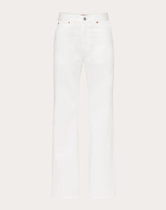 Jeans In White Denim Stampa VALENTINOentino Archive 1985