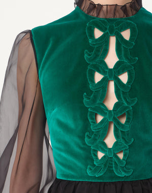 Abito Corto In Organza Ricamato