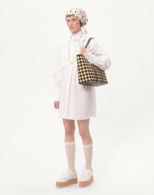 Borsa Shopping Valentino Garavani Rockstud Ricamata In Rafia