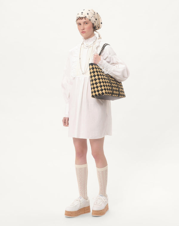 Borsa Shopping Valentino Garavani Rockstud Ricamata In Rafia