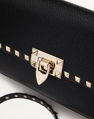 Borsa A Tracolla Valentino Garavani Rockstud In Vitello Granato 