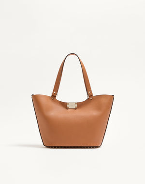BORSA SHOPPING PICCOLA ROCKSTUD IN VITELLO GRANATO
