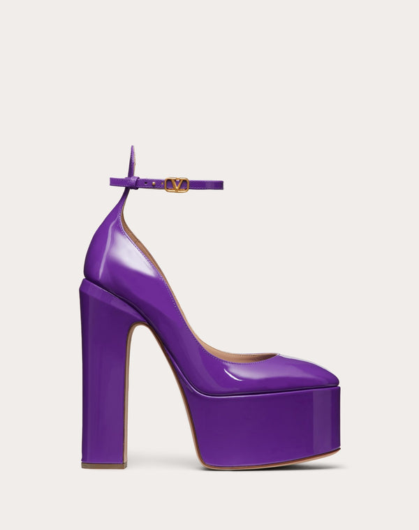 Décolleté Con Plateau Valentino Garavani Tan-Go In Vernice 155Mm