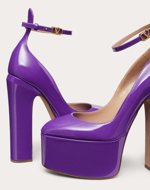 Décolleté Con Plateau Valentino Garavani Tan-Go In Vernice 155Mm