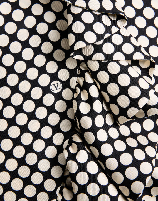 Gonna Midi In Twill Stampa Plus De Pois