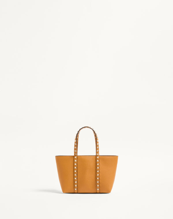Borsa Shopping Piccola Valentino Garavani Rockstud In Vitello Granato