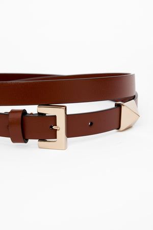 CINTURA SIDE STUD IN VITELLO LUCIDO 15 MM