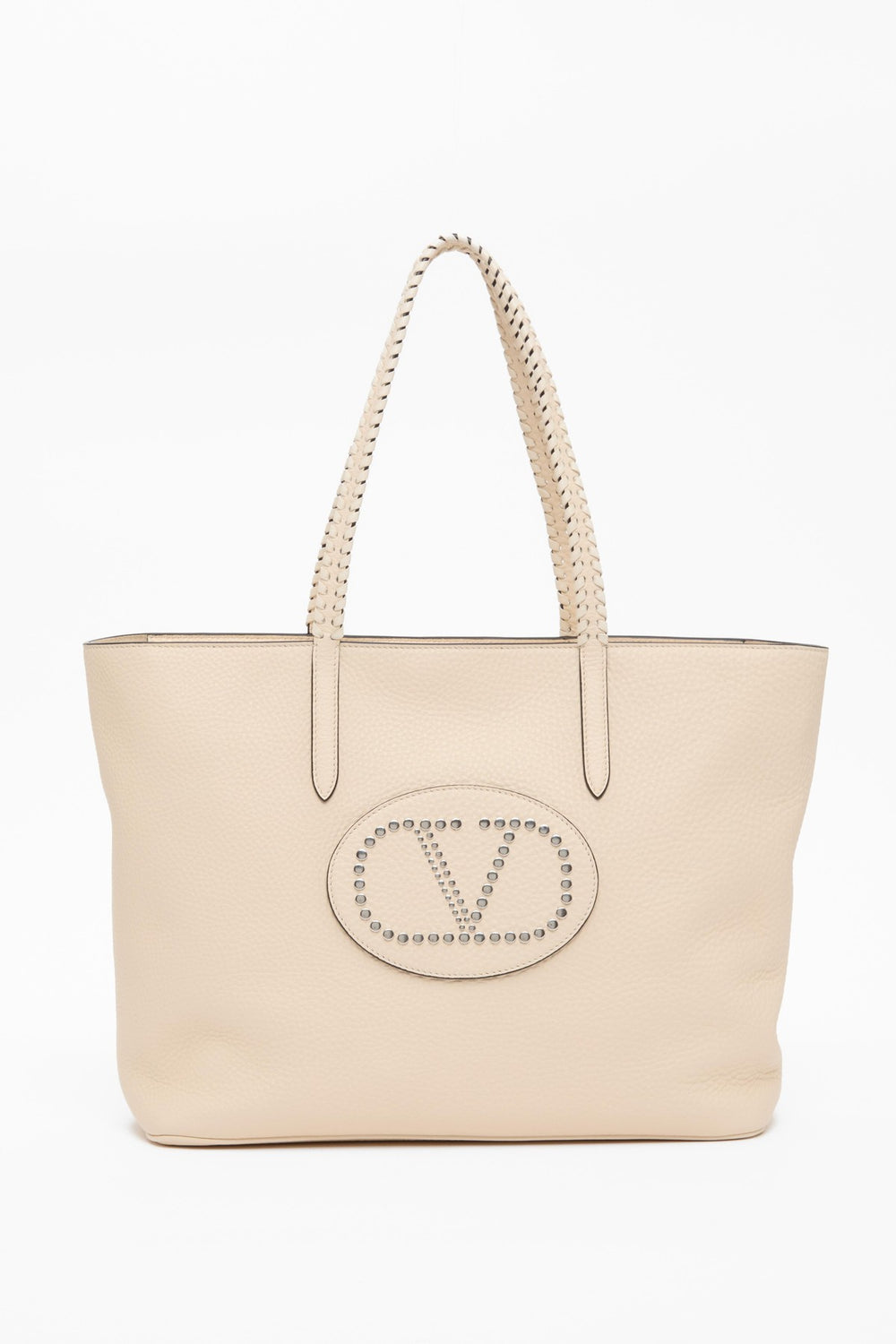 Borsa Shopping Valentino Garavani Nellcôte In Vitello Granato