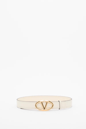 CINTURA VLOGO THE BOLD EDITION IN VITELLO LUCIDO 30 MM