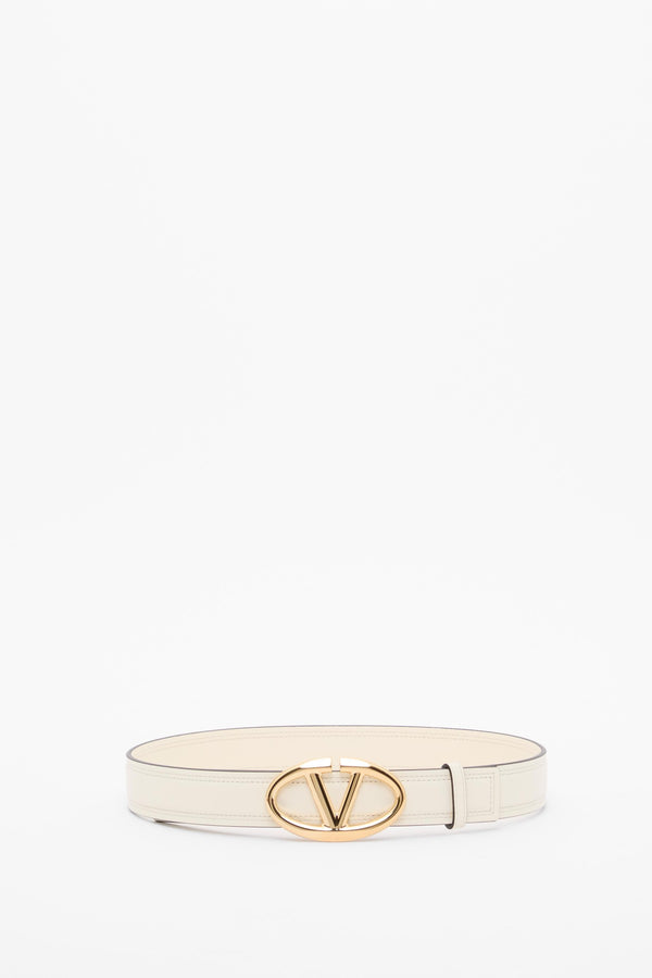 CINTURA VLOGO THE BOLD EDITION IN VITELLO LUCIDO 30 MM