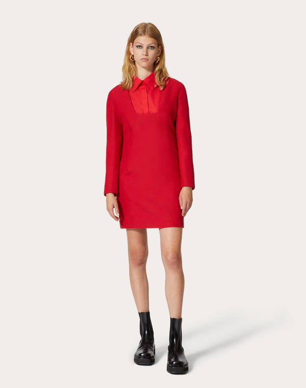 Abito Corto In Crepe Couture 