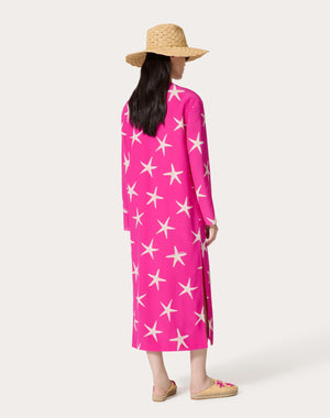 Abito Midi In Crepe De Chine Starfish 