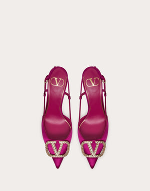 Décolleté Slingback Vlogo Signature In Raso 80Mm