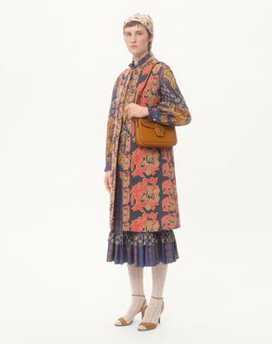 Abito midi in Mussola di Cotone stampato