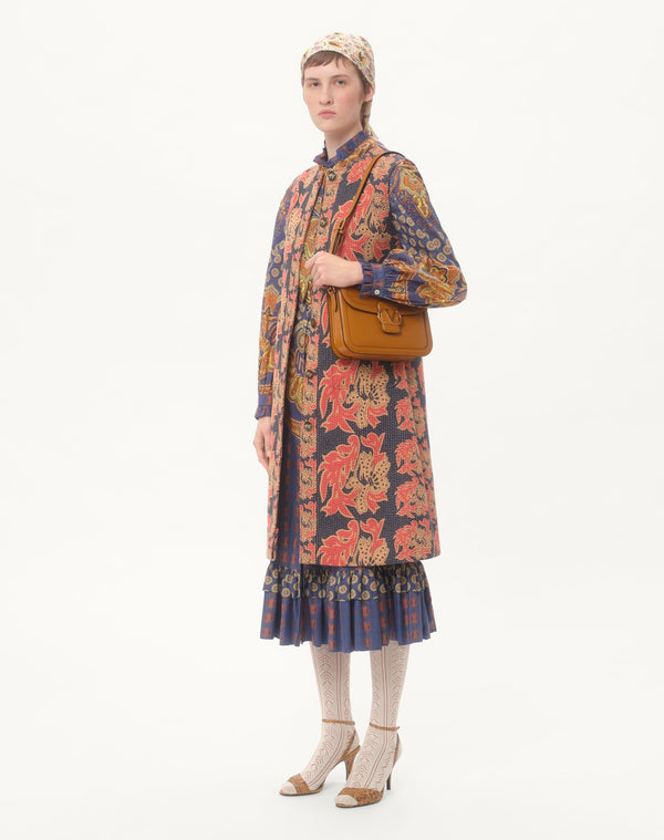 Abito midi in Mussola di Cotone stampato