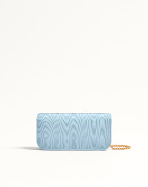 Clutch Valentino Garavani Locò In Tessuto Moiré Con Logo Gioiello