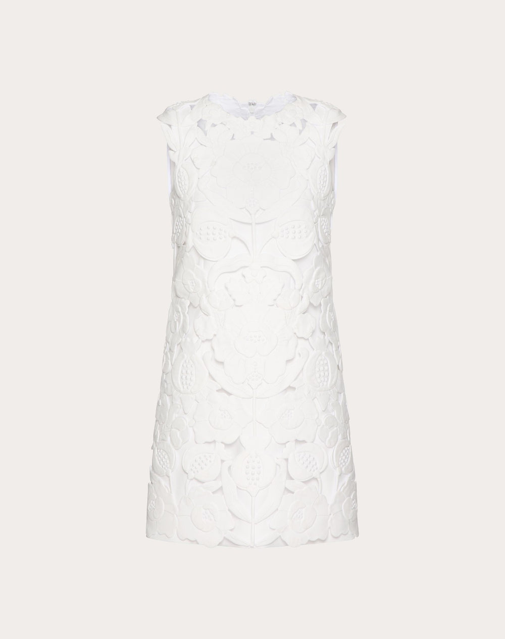 Abito Corto In Light Double Splittable Gabardine Ricamato