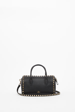 BORSA A MANO ROCKSTUD IN VITELLO GRANATO