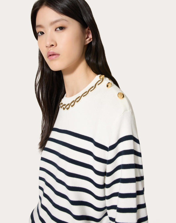 Maglia In Cotone Ricamata