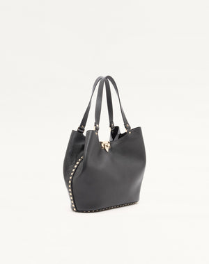 BORSA SHOPPING ROCKSTUD IN VITELLO GRANATO
