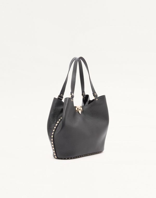 BORSA SHOPPING ROCKSTUD IN VITELLO GRANATO