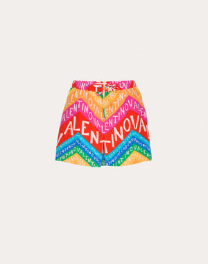 Shorts In Crepe De Chine Valentino Chevron 24 