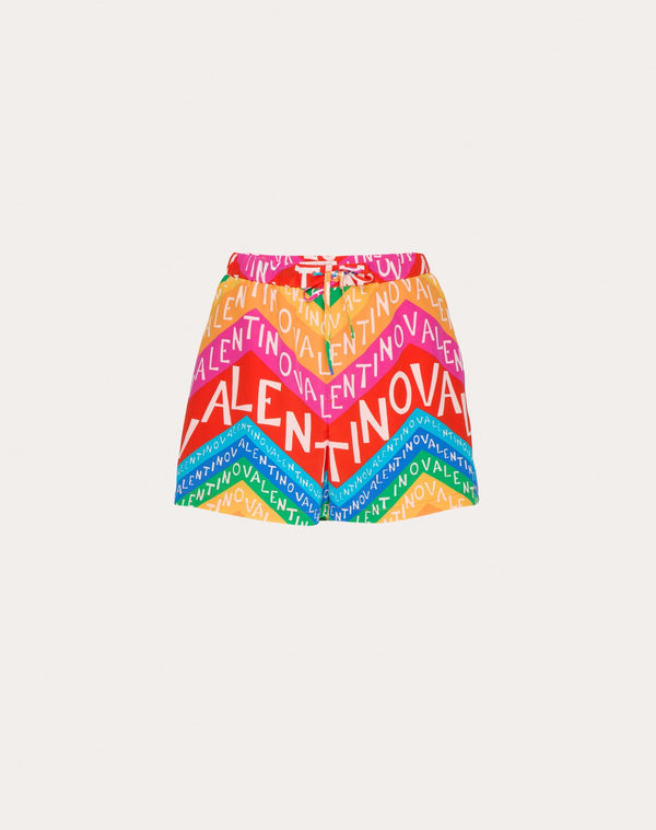 Shorts In Crepe De Chine Valentino Chevron 24 