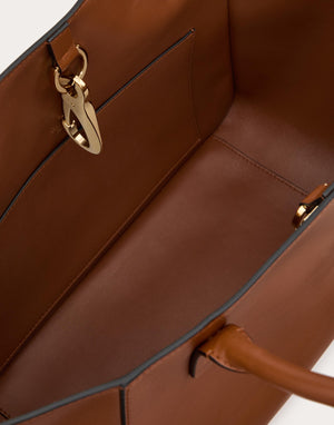 Borsa Shopping Vlogo Side In Vitello Nappato