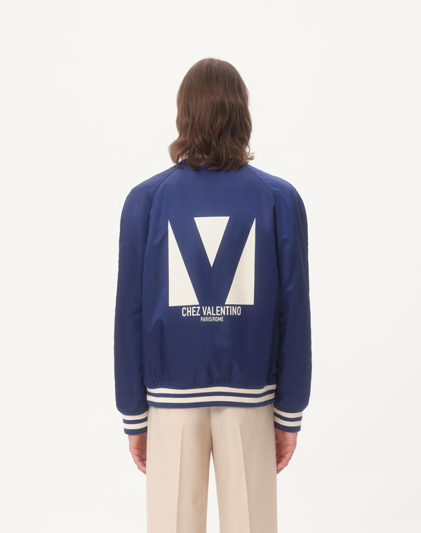 Bomber In Nylon Con Stampa Chez Valentino