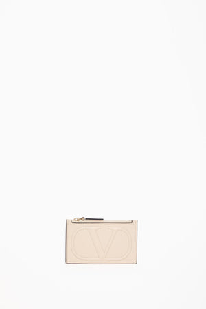 PORTACARTE CON ZIP VLOGO WALK IN VITELLO