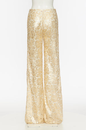 Pantaloni In Gold Heavy Lace 