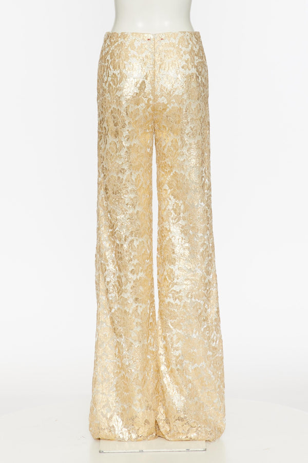 Pantaloni In Gold Heavy Lace 