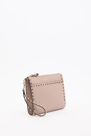 POUCH ROCKSTUD IN VITELLO GRANATO