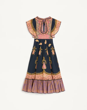 Abito Midi In Mussola Cotone Mix Stampe  