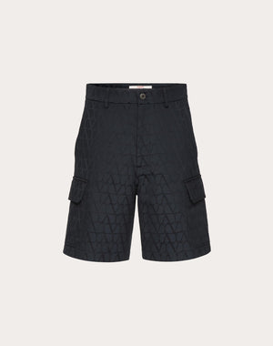 Bermuda In Cotone Con Motivo Toile Iconographe