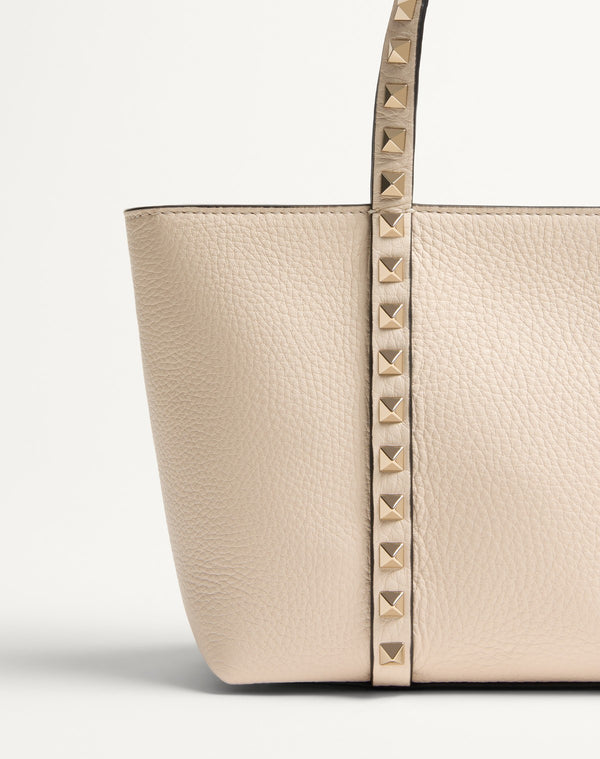 Borsa Shopping Piccola Valentino Garavani Rockstud In Vitello Granato