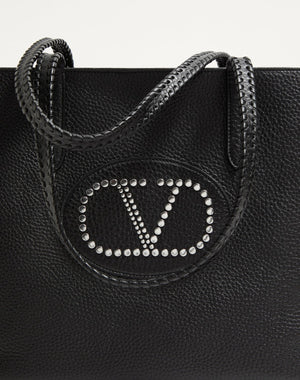 Borsa Shopping Valentino Garavani Nellcôte In Vitello Granato