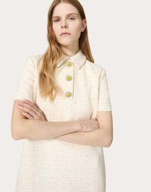 Abito Corto In Delicate Tweed 