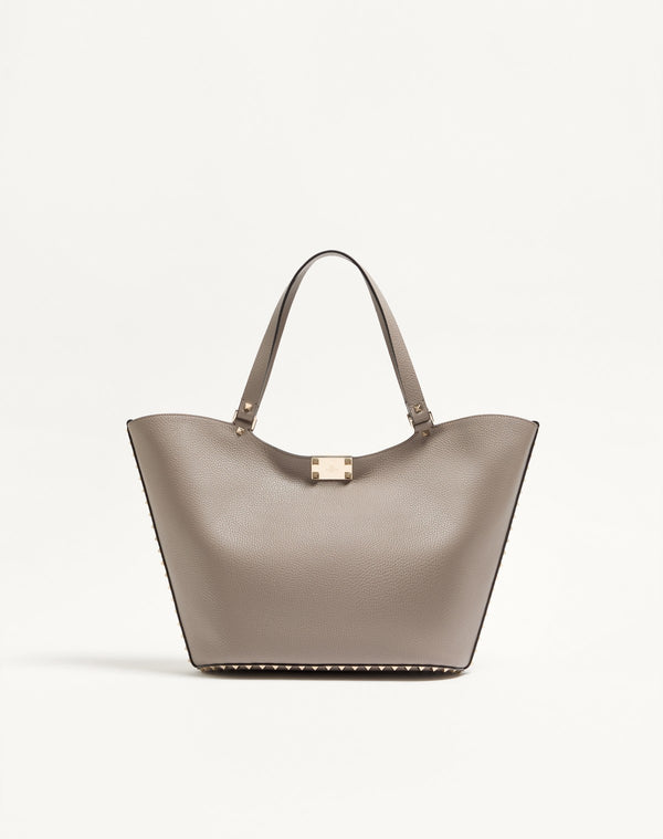 BORSA SHOPPING ROCKSTUD IN VITELLO GRANATO