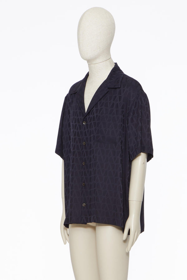 Camicia Da Bowling In Seta Con Motivo Toile Iconographe