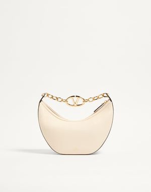 Hobo Piccola Vlogo Moon Bag In Vitello Granato Con Catena