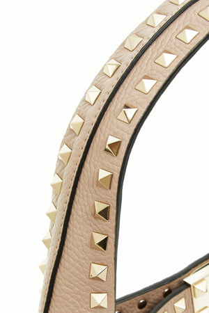 BORSA HOBO PICCOLA ROCKSTUD IN VITELLO GRANATO