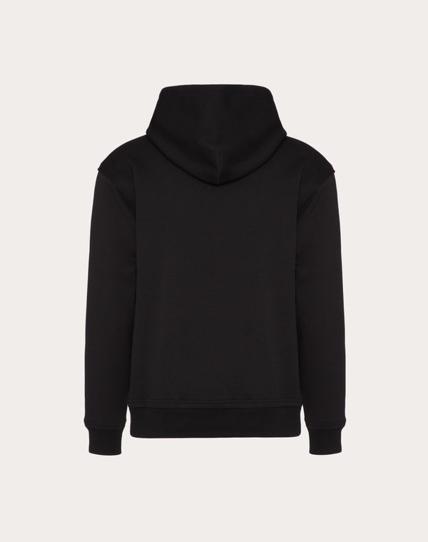 Felpa In Cotone Tecnico Con Cappuccio E Etichetta Sartoriale Maison Valentino