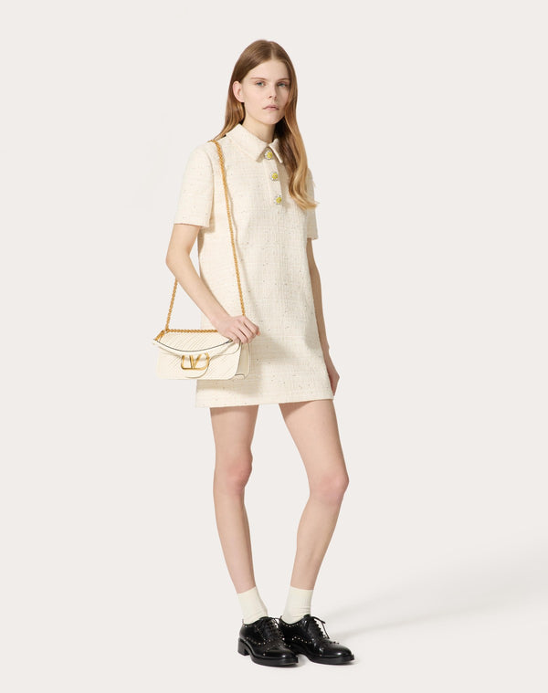 Abito Corto In Delicate Tweed 