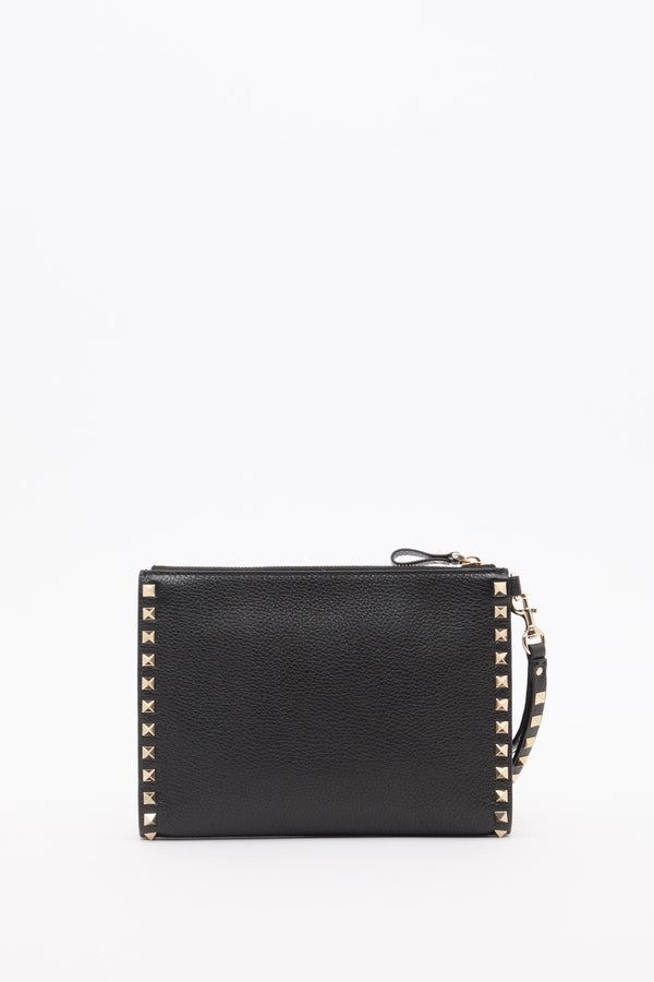 POUCH ROCKSTUD IN VITELLO GRANATO