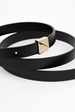 CINTURA SIDE STUD IN VITELLO LUCIDO 15 MM