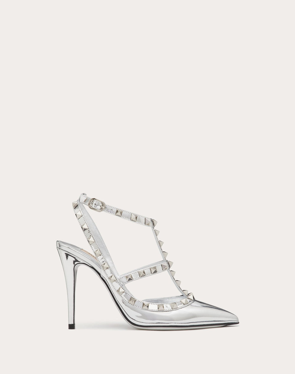 Décolleté Rockstud In Specchio Con Cinturini E Borchie In Tono 100Mm