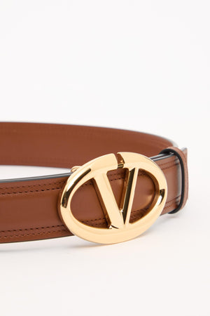 CINTURA VLOGO THE BOLD EDITION IN VITELLO LUCIDO 30 MM