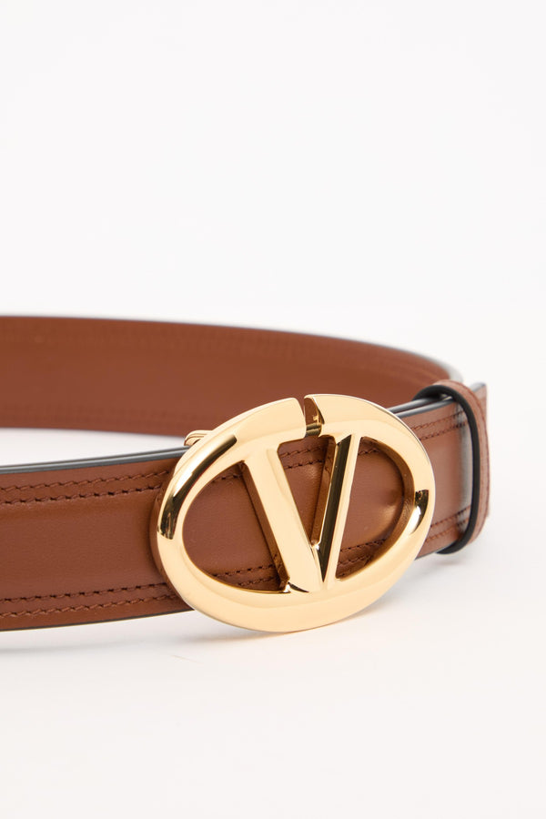 CINTURA VLOGO THE BOLD EDITION IN VITELLO LUCIDO 30 MM